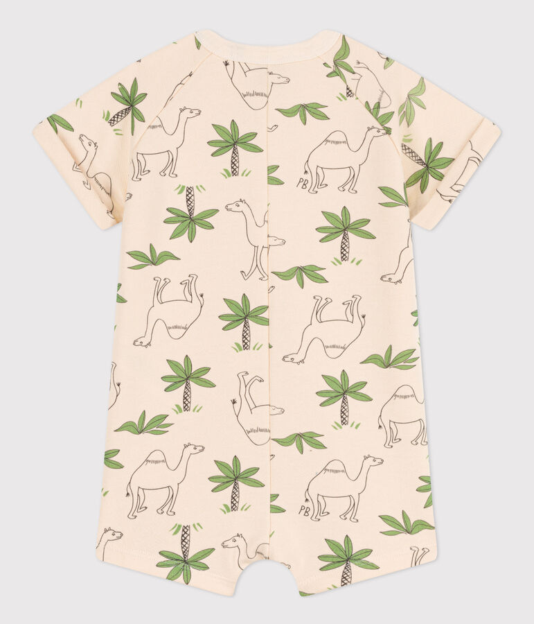 Combinaison courte b&eacute;b&eacute; en molleton imprim&eacute; blanc AVALANCHE/ MULTICO