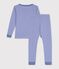 Pyjama tr&egrave;s ajust&eacute; enfant en coton &agrave; rayures bleu/blanc