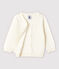 Cardigan en tricot jersey coton/lin bébé garçon blanc MARSHMALLOW