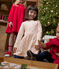 Robe manches longues en tubique imprimé enfant fille beige AVALANCHE/ ARGENT