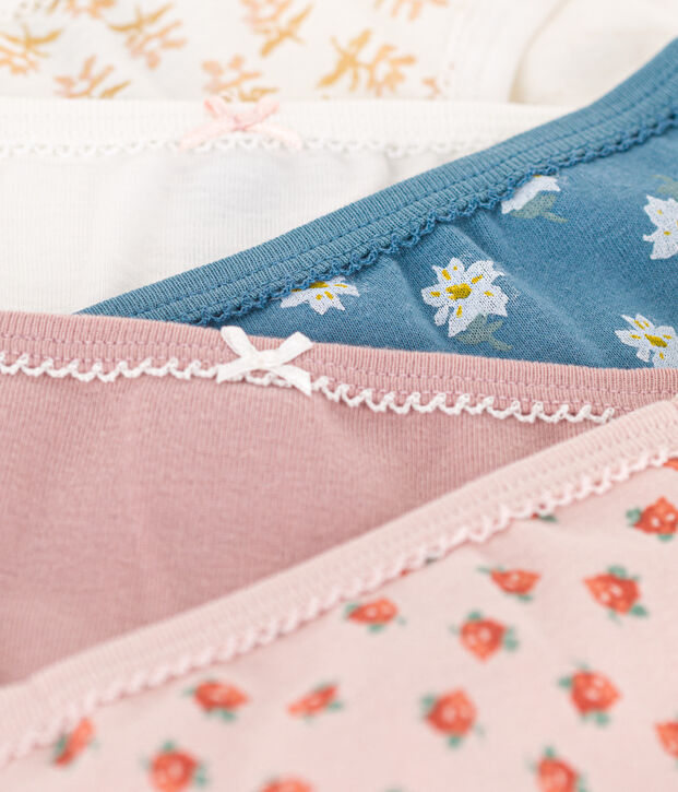 Lot de 5 culottes fleur en coton petite fille multicouleur