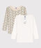 Lot de 2 t-shirts manches longues fleur petite fille en coton variante 2