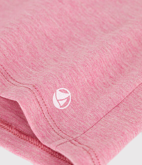Tee-shirt manches longues en côte enfant fille rose ROSELINE CHINE