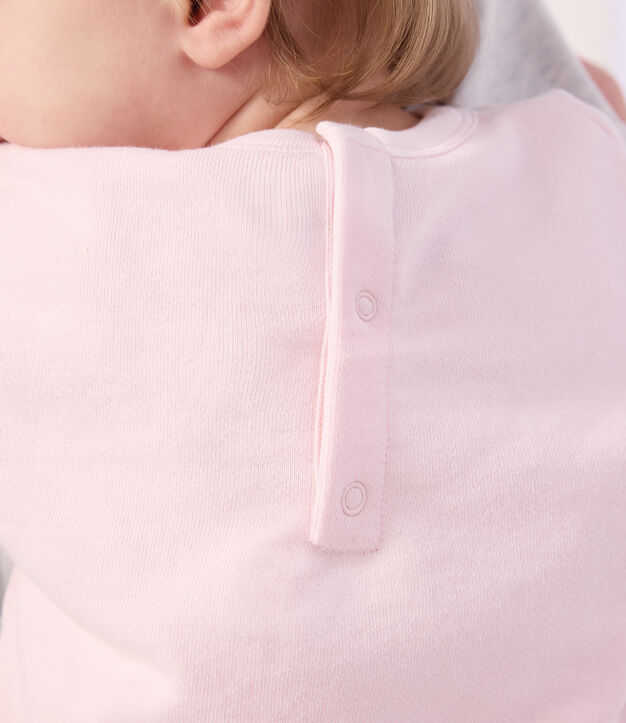 Sweatshirt b&eacute;b&eacute; en coton &agrave; motifs rose clair