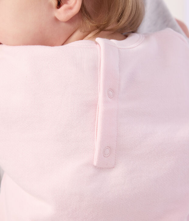 Sweatshirt &agrave; capuche b&eacute;b&eacute; en coton &agrave; motifs rose clair