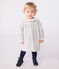 Robe bébé en flanelle manches longues unie à col gris FUMEE CHINE
