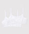 Lot de 2 brassières blanches fille blanc ECUME