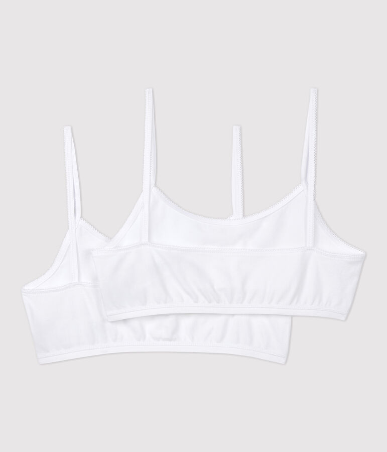 Lot de 2 brassi&egrave;res blanches fille blanc ECUME