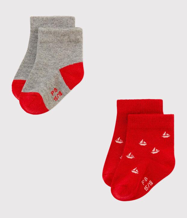 Lot de deux paires de chaussettes b&eacute;b&eacute; gar&ccedil;on multicouleur