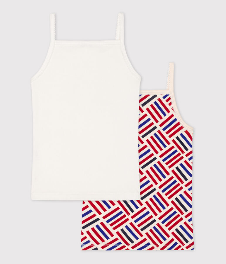 Lot de 2 chemises &agrave; bretelles petite fille en coton multicouleur