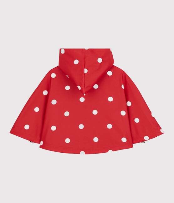 Cape de pluie à pois bébé rouge TERKUIT/blanc MARSHMALLOW