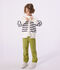 Cardigan enfant en coton ray&eacute; bleu/bleu