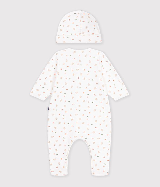 Coffret cadeau naissance en coton imprim&eacute; multicouleur