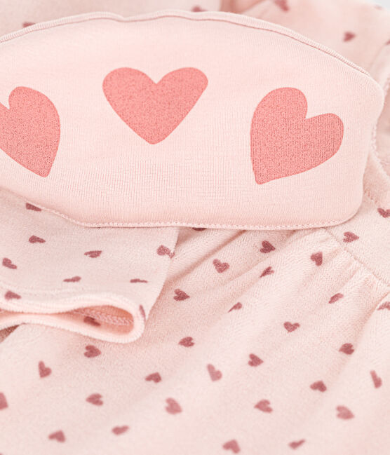 Chemise de nuit et tiare cœur en velours enfant rose SALINE/ ROSEWOOD