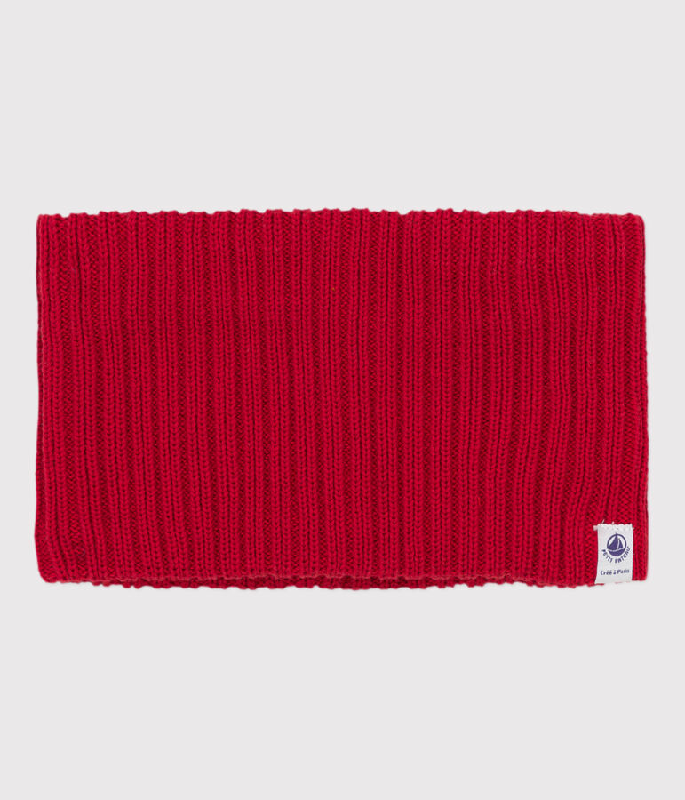 Snood b&eacute;b&eacute; en tricot doubl&eacute; en polaire recycl&eacute;e rouge