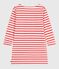 Robe enfant en coton manches longues à rayures rose FLEUR/ SPICY