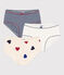 Lot de 3 culottes cœur petite fille en coton variante 1