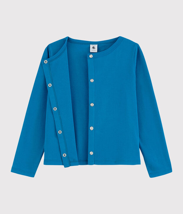 Cardigan en coton enfant fille bleu