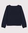 Tee-shirt manches longues en coton enfant fille bleu SMOKING