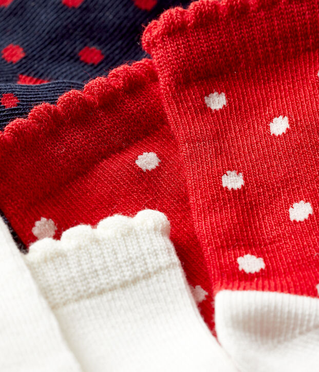 Lot de 3 paires de chaussettes b&eacute;b&eacute; fille multicouleur