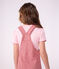Tee-shirt enfant manches courtes &agrave; rayures rose/blanc