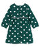 Robe manches longues bébé fille à pois vert SOUSBOIS/blanc MARSHMALLOW CN
