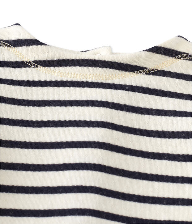 Robe b&eacute;b&eacute; fille &agrave; rayures blanc/bleu