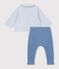 Ensemble b&eacute;b&eacute; en coton brod&eacute; poitrine imprim&eacute; vichy multicouleur