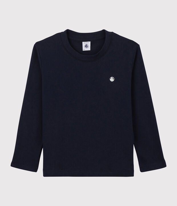 Tee-shirt en coton enfant fille - gar&ccedil;on bleu marine