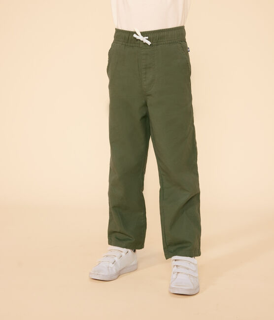 Pantalon en toile de coton enfant garçon vert CROCO
