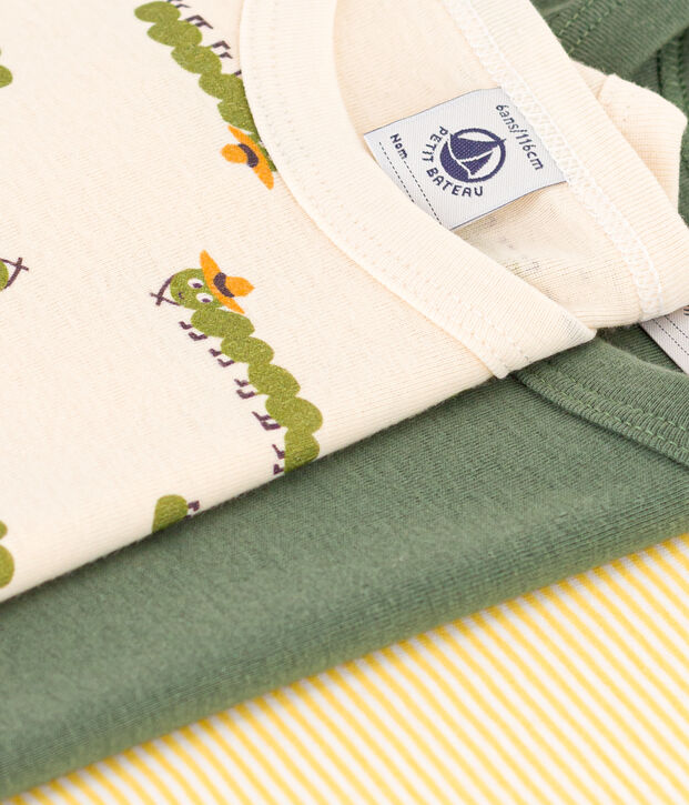 Lot de 3 tee-shirts &agrave; manches courtes en coton enfant multicouleur