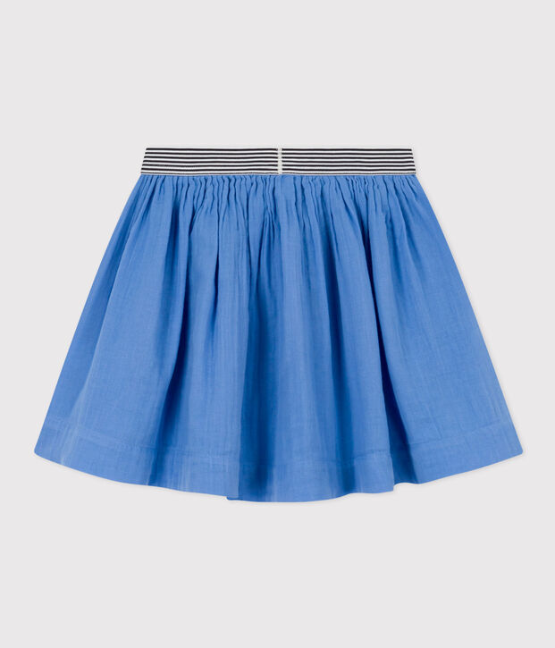 Jupe en gaze de coton enfant fille bleu