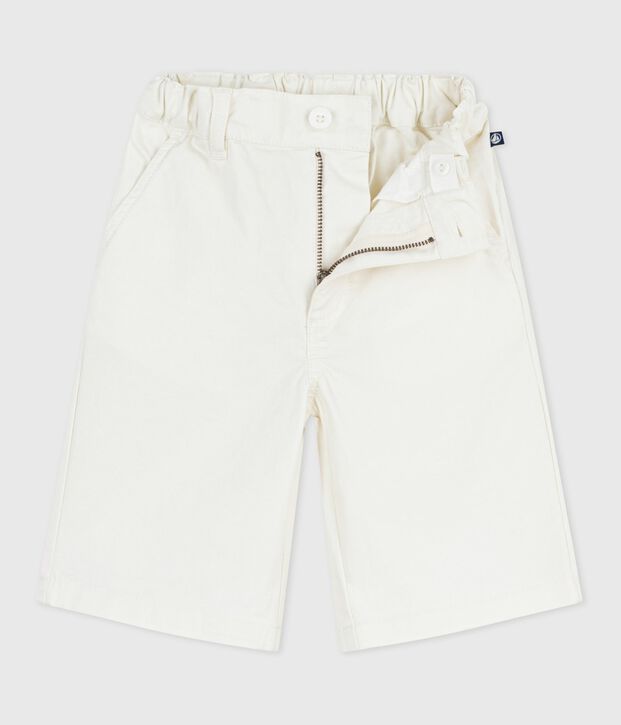 Bermuda short enfant en coton uni blanc