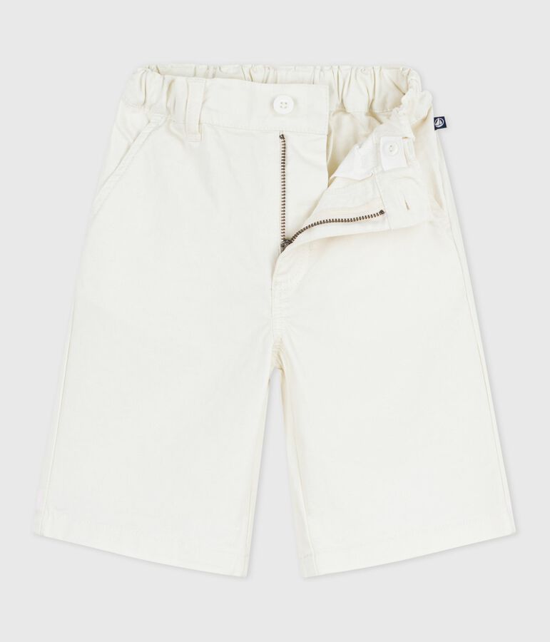 Bermuda short enfant en coton uni blanc