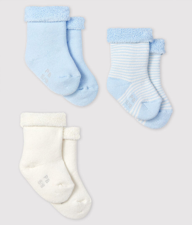 Trio de chaussettes b&eacute;b&eacute; en tricot multicouleur