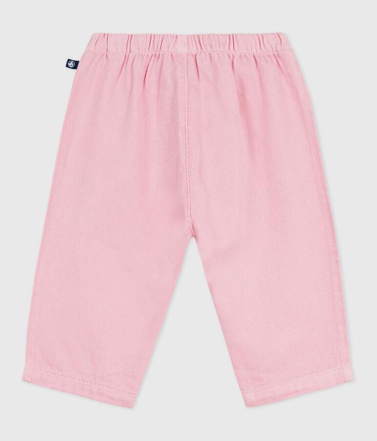 Pantalon b&eacute;b&eacute; en coton souple, uni rose MARQUISE