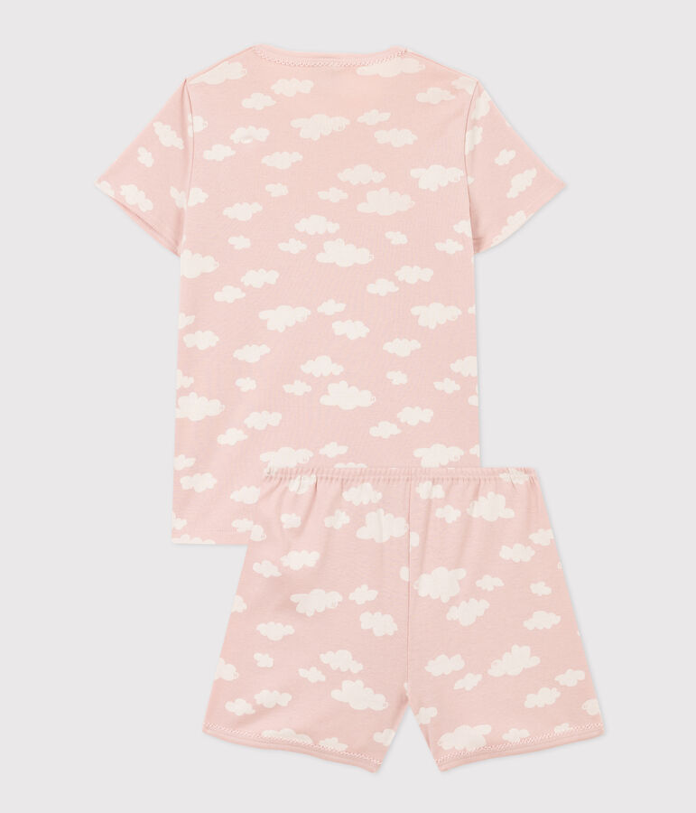 Pyjacourt nuages petite fille en coton SALINE/ MARSHMALLOW