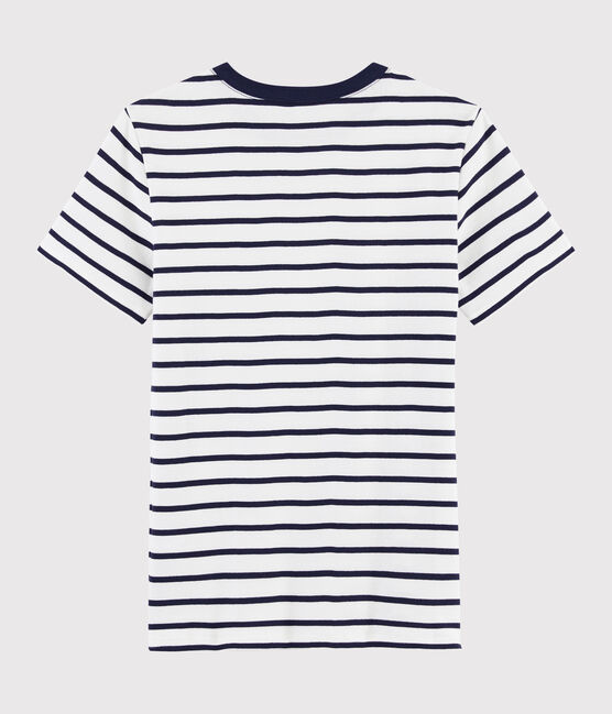 T-shirt iconique col rond Femme blanc MARSHMALLOW/bleu SMOKING