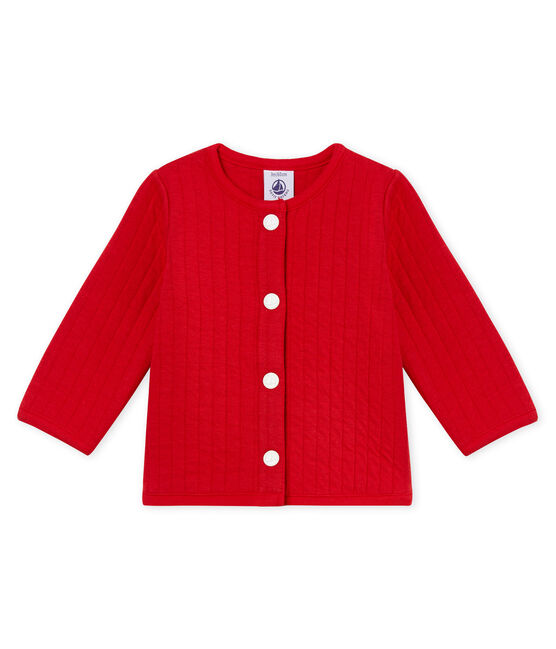 Cardigan en tubique matelassé bébé fille rouge TERKUIT