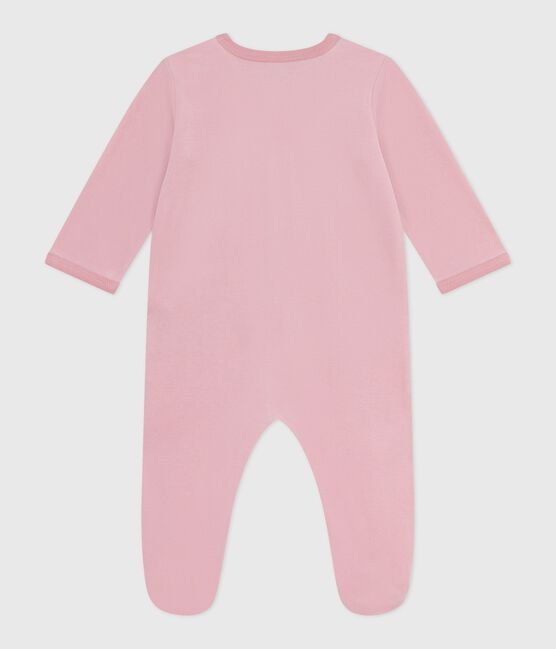 Pyjama bébé en velours uni rose CHARME