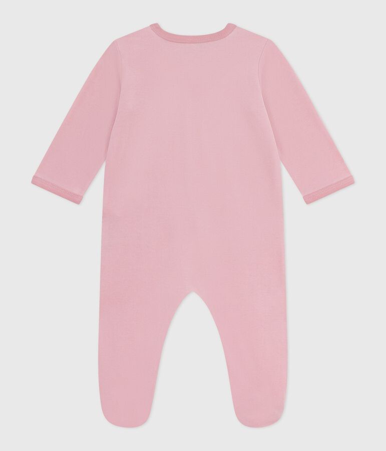 Pyjama b&eacute;b&eacute; en velours uni rose CHARME