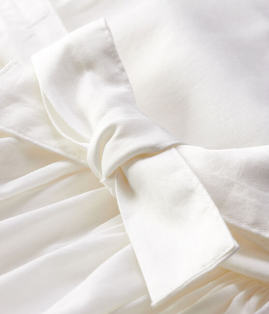Robe manches courtes bébé fille en satin blanc MARSHMALLOW
