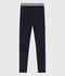 Jegging en coton &eacute;lasthanne enfant fille bleu marine