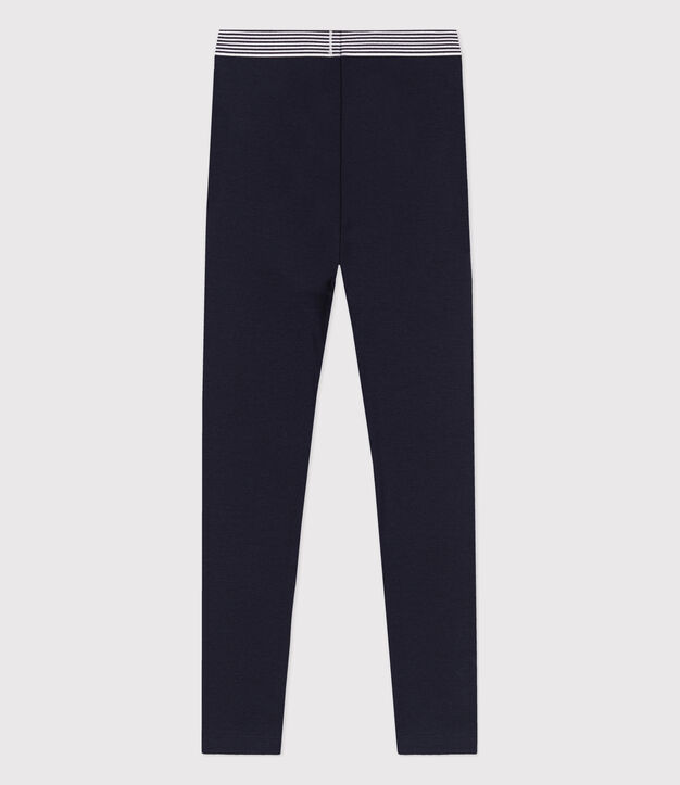 Jegging en coton &eacute;lasthanne enfant fille bleu marine
