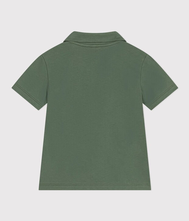 Polo manches courtes en coton enfant gar&ccedil;on vert
