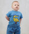 T-shirt bébé en coton à manches courtes uni bleu ALASKA