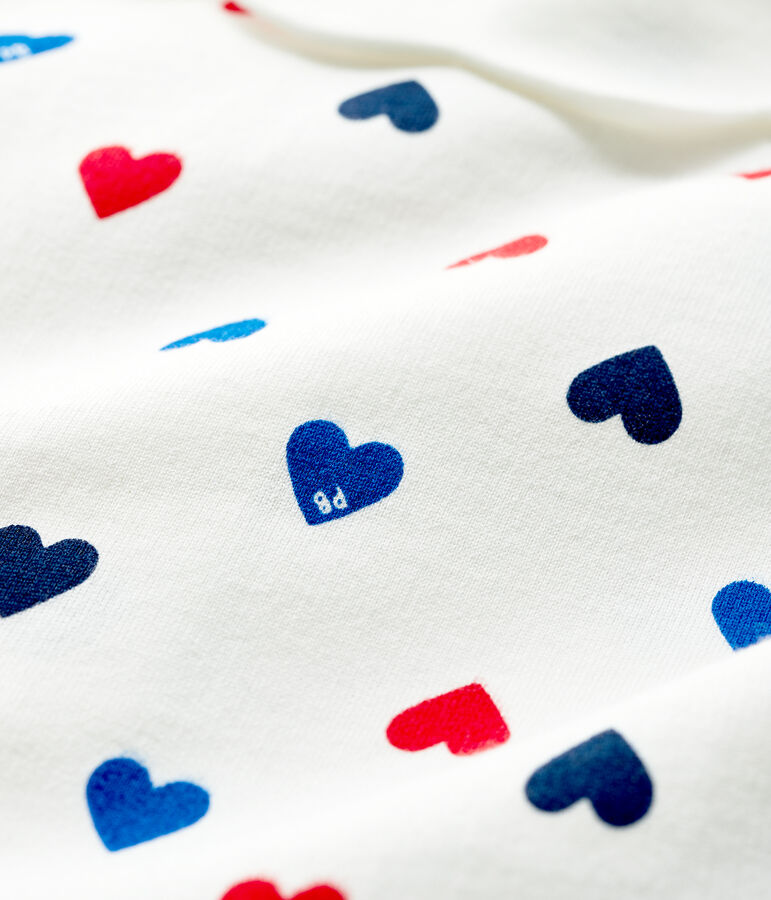 Robe manches longues b&eacute;b&eacute; fille blanc MARSHMALLOW/blanc MULTICO