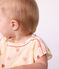 Robe b&eacute;b&eacute; en coton manches courtes imprim&eacute;e c&oelig;urs &eacute;cru/multicouleur