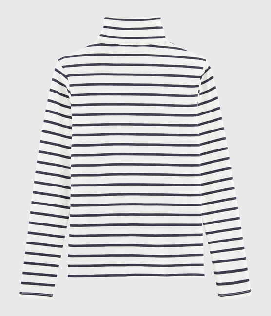 Sous-pull iconique en coton rayé Femme blanc MARSHMALLOW/bleu SMOKING