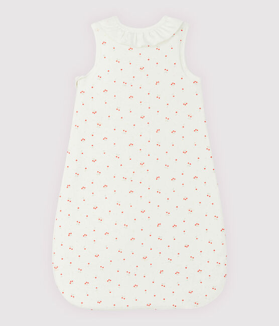 Gigoteuse cerise à collerette bébé en coton biologique blanc MARSHMALLOW/blanc MULTICO